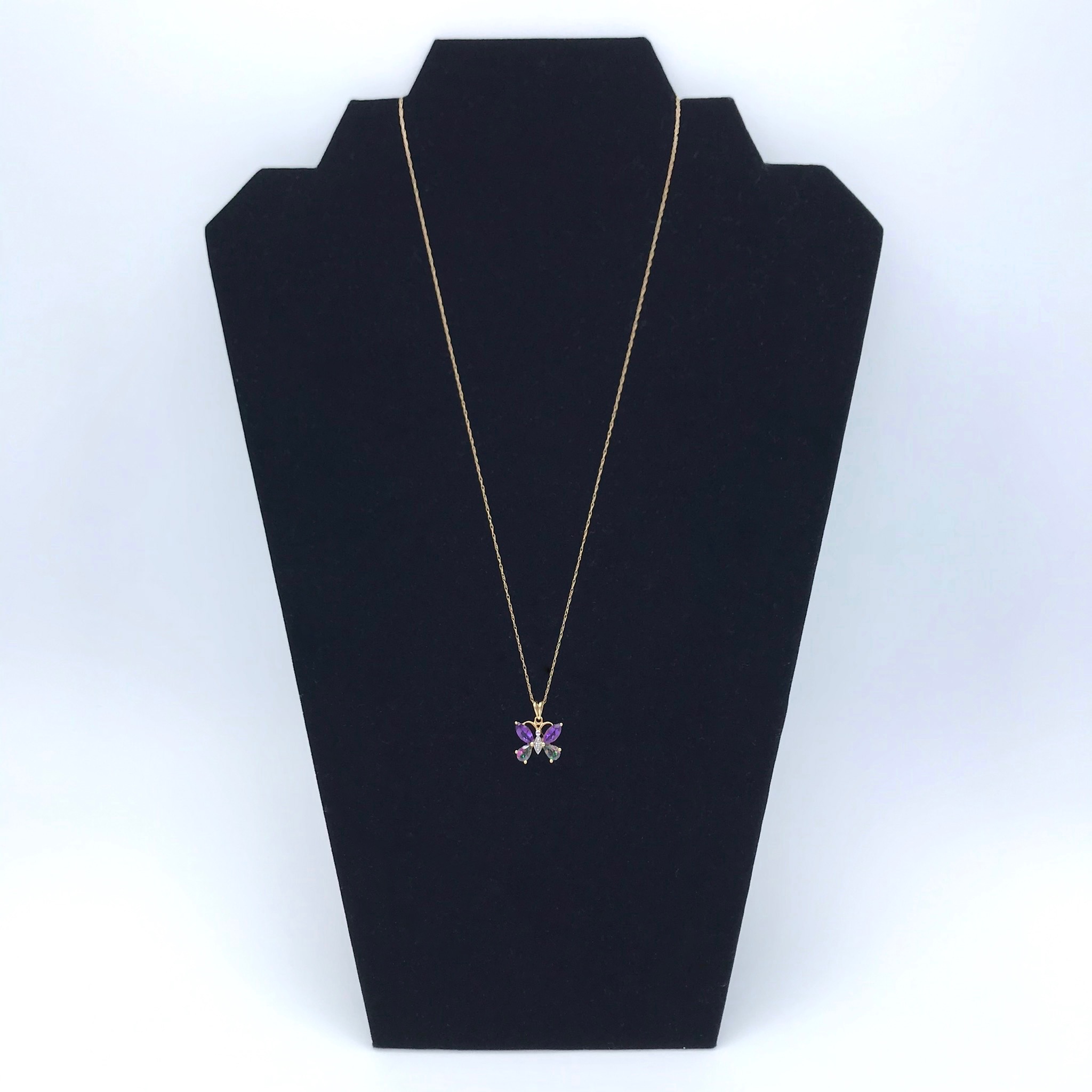 Amethyst & Mystic Topaz Butterfly Necklace