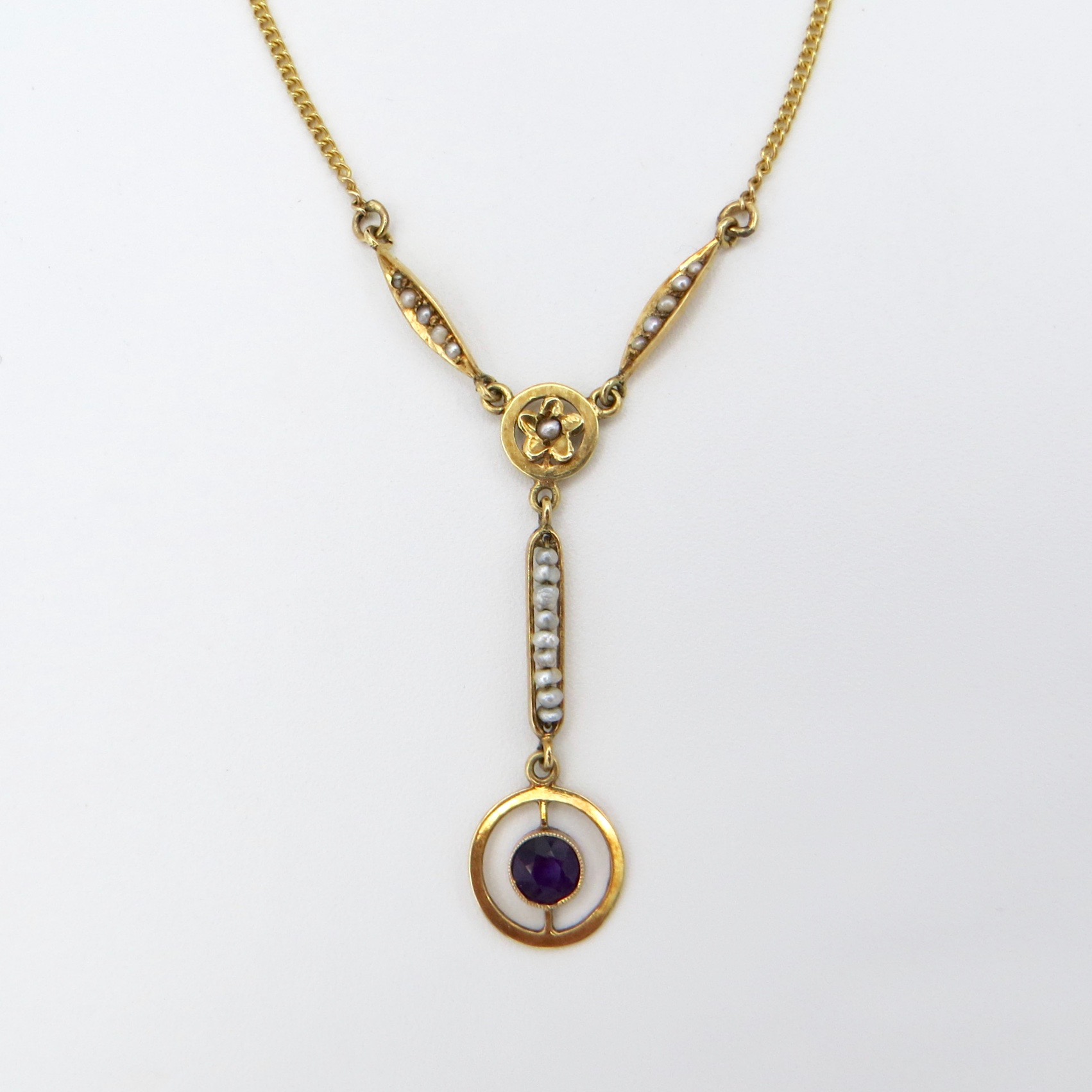 Victorian Amethyst & Pearl Necklace