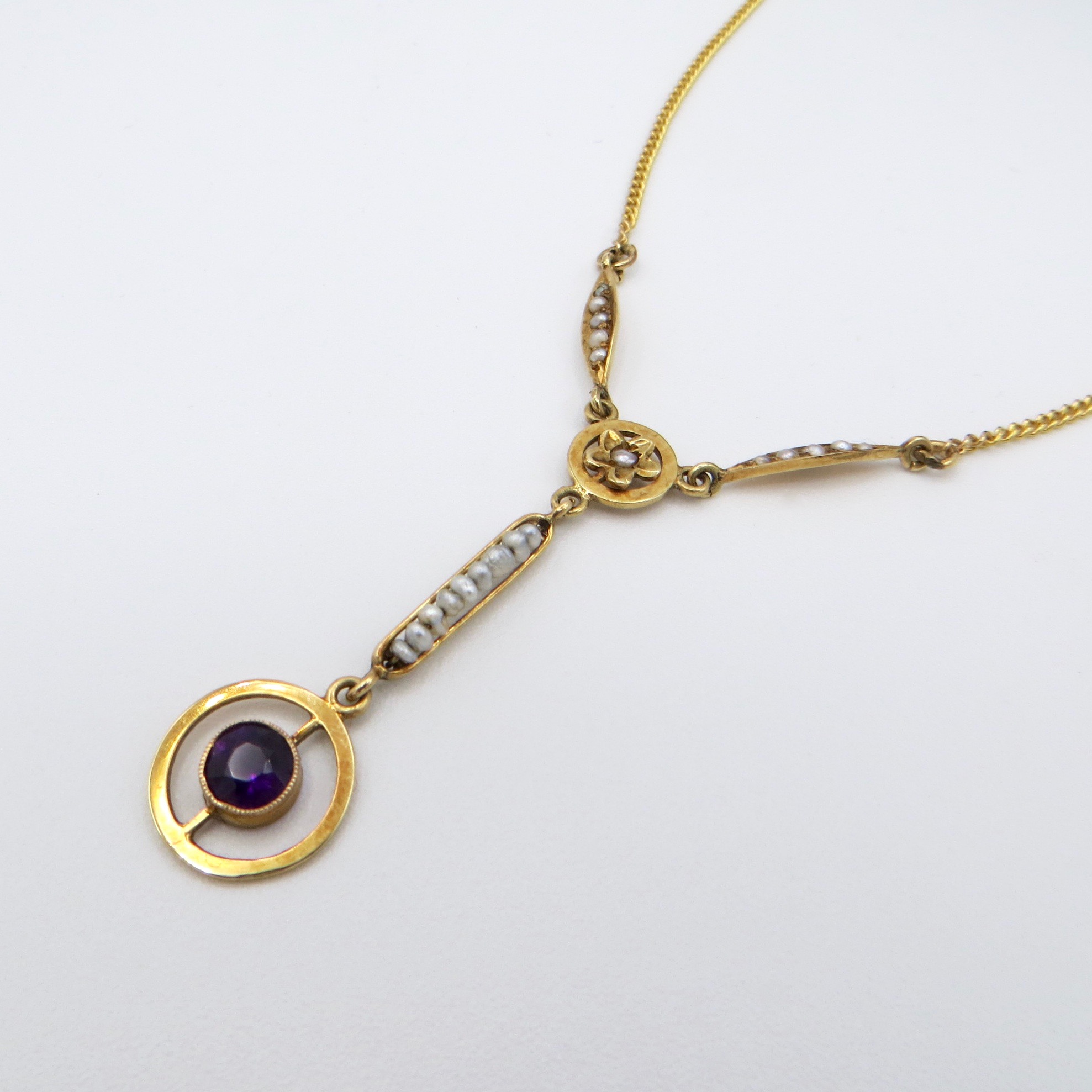 Victorian Amethyst & Pearl Necklace