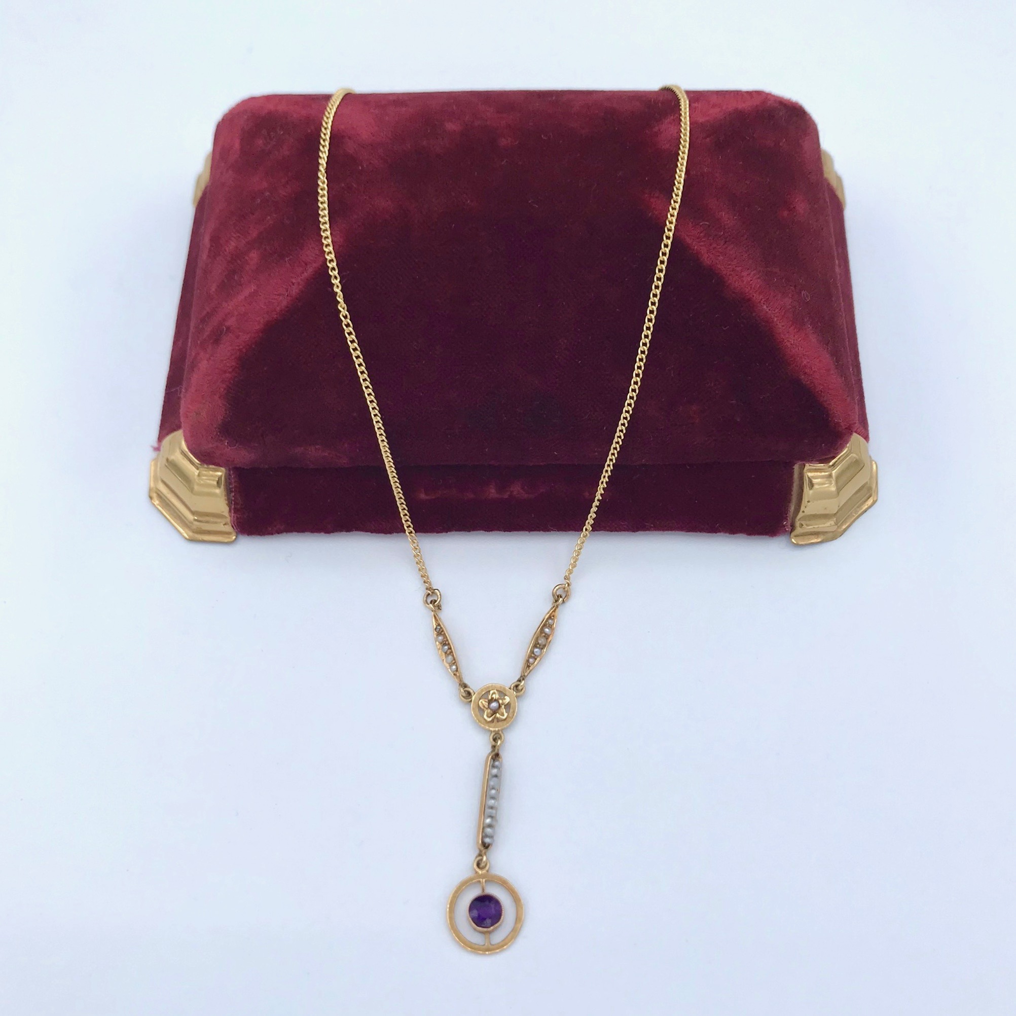 Victorian Amethyst & Pearl Necklace