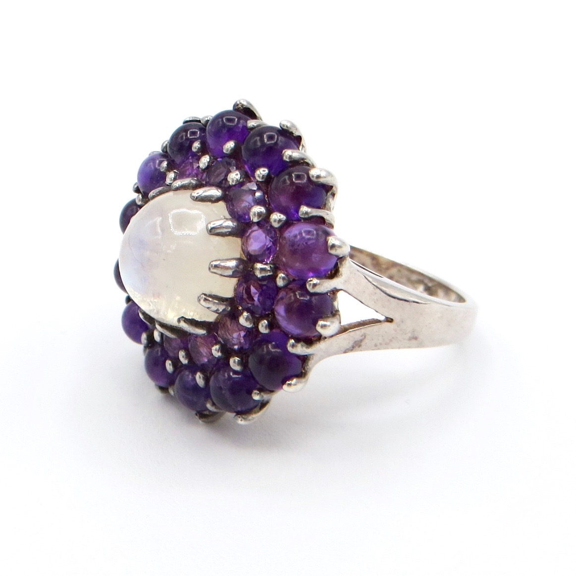 Moonstone & Amethyst Ring