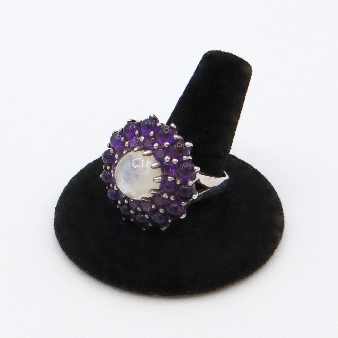 Moonstone & Amethyst Ring