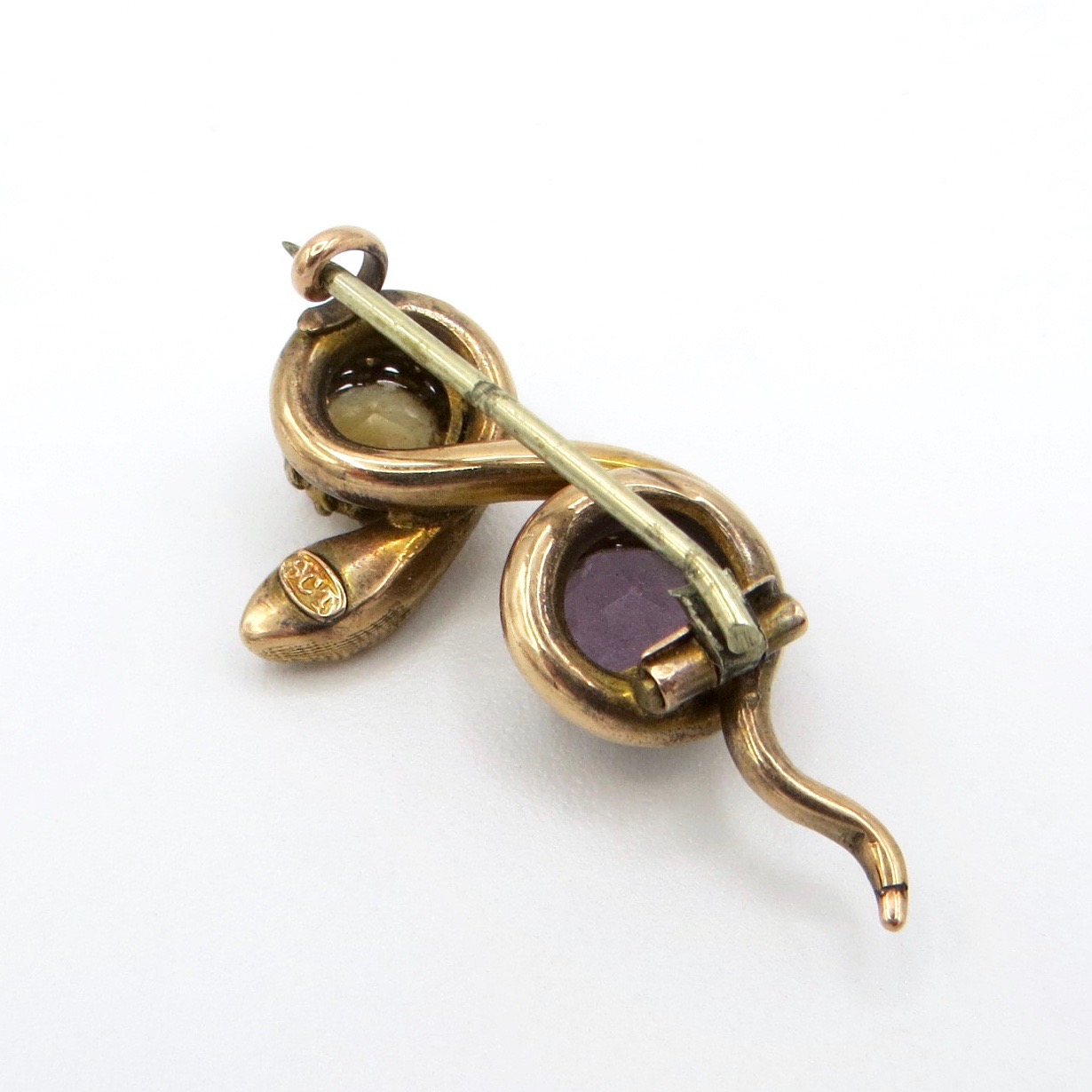 Citrine & Amethyst Snake Brooch 