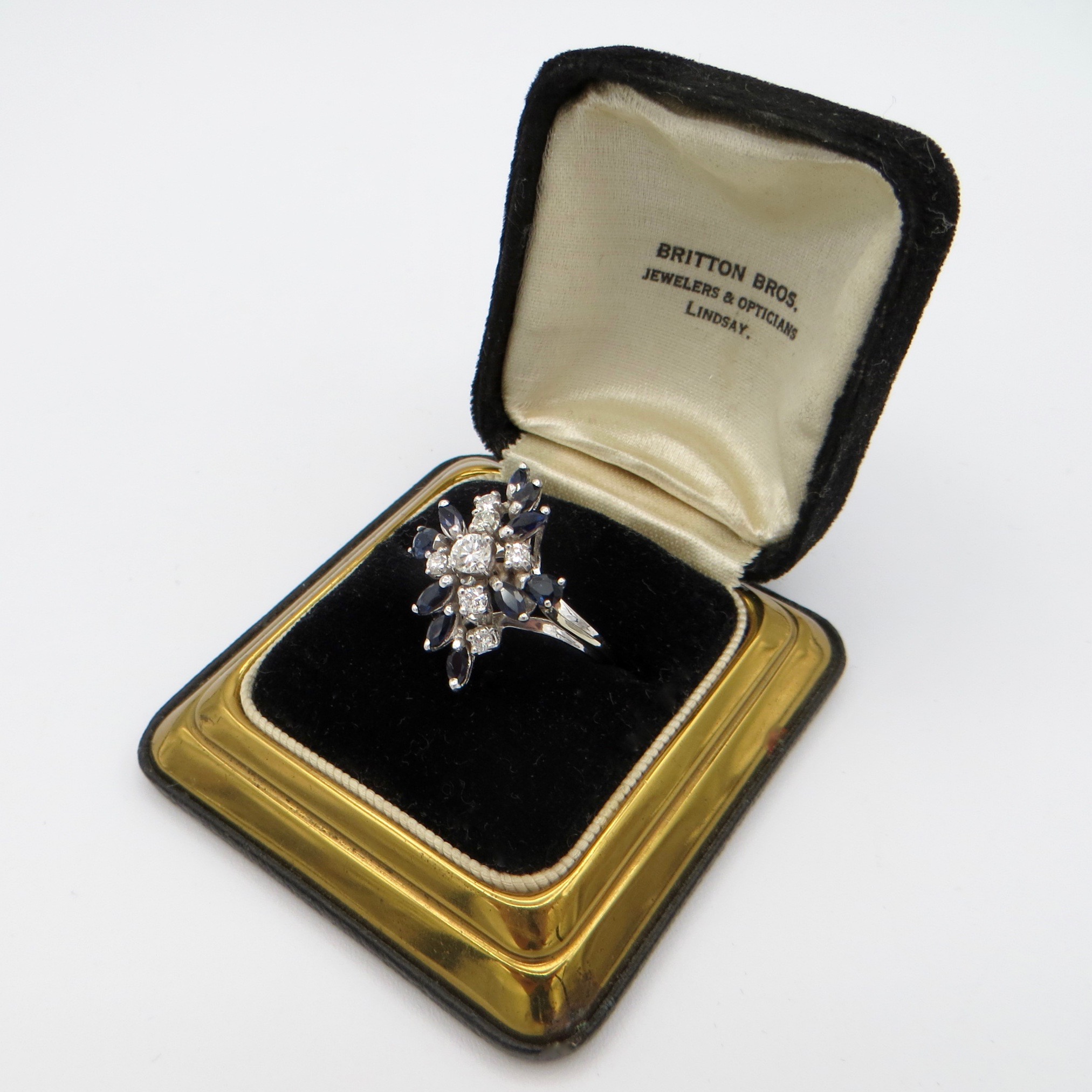 14kt White Gold, Diamond & Sapphire Ring