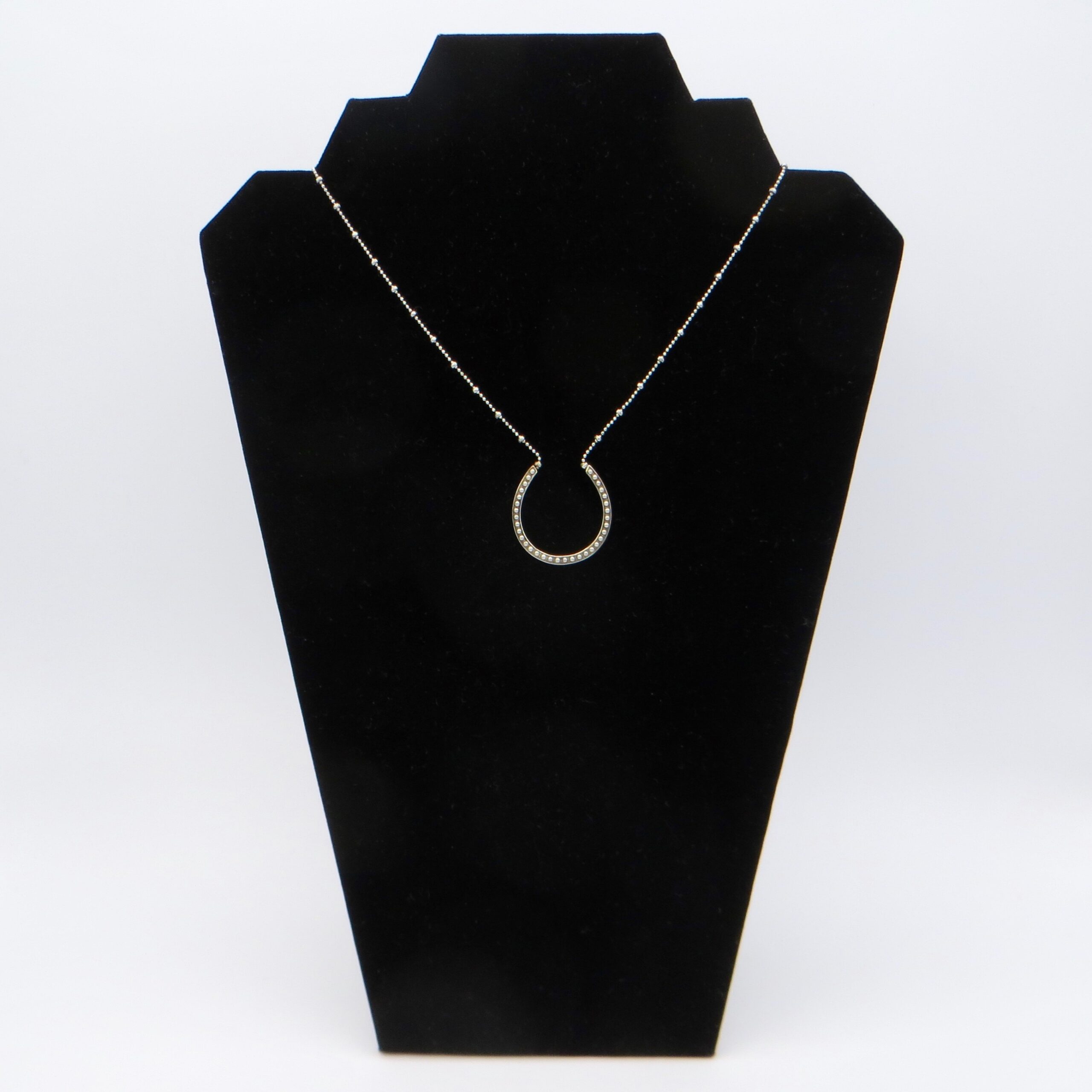 Adapted Victorian Silver & Pearl Horseshoe Necklace