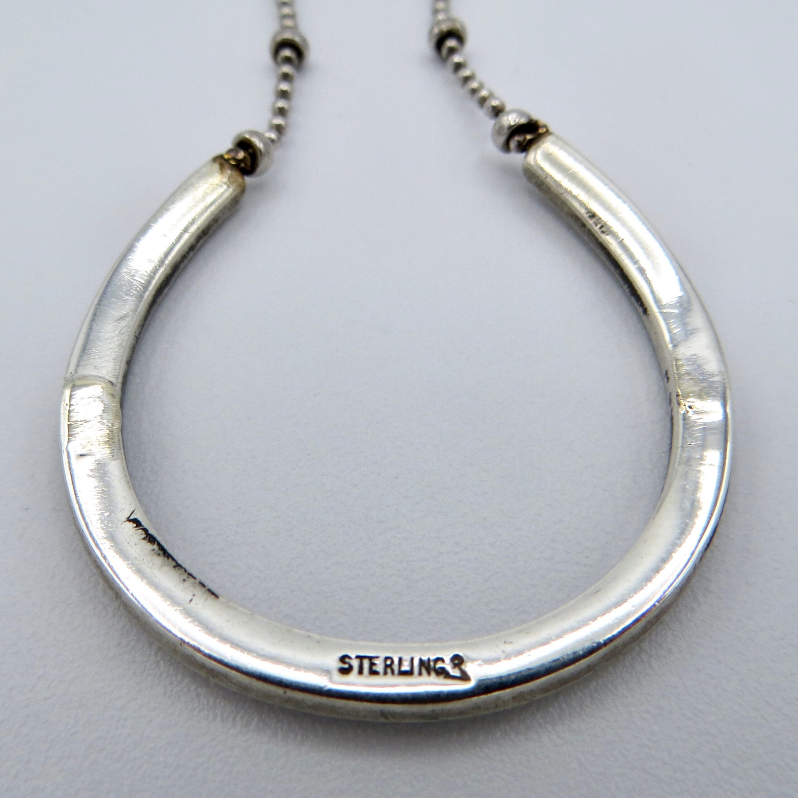 Adapted Victorian Silver & Pearl Horseshoe Necklace