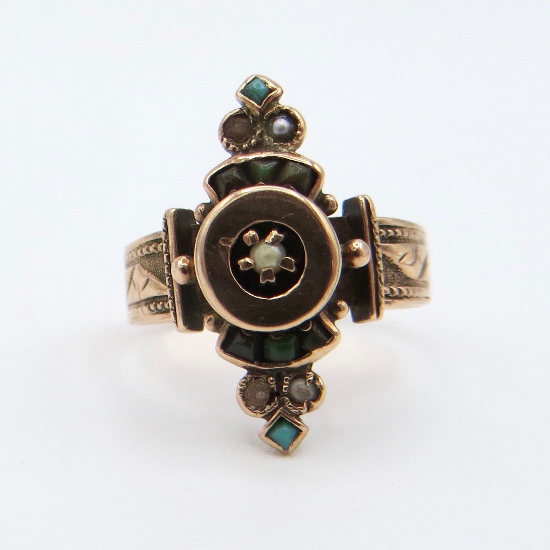 Victorian 9ct Gold & Pearl Ring