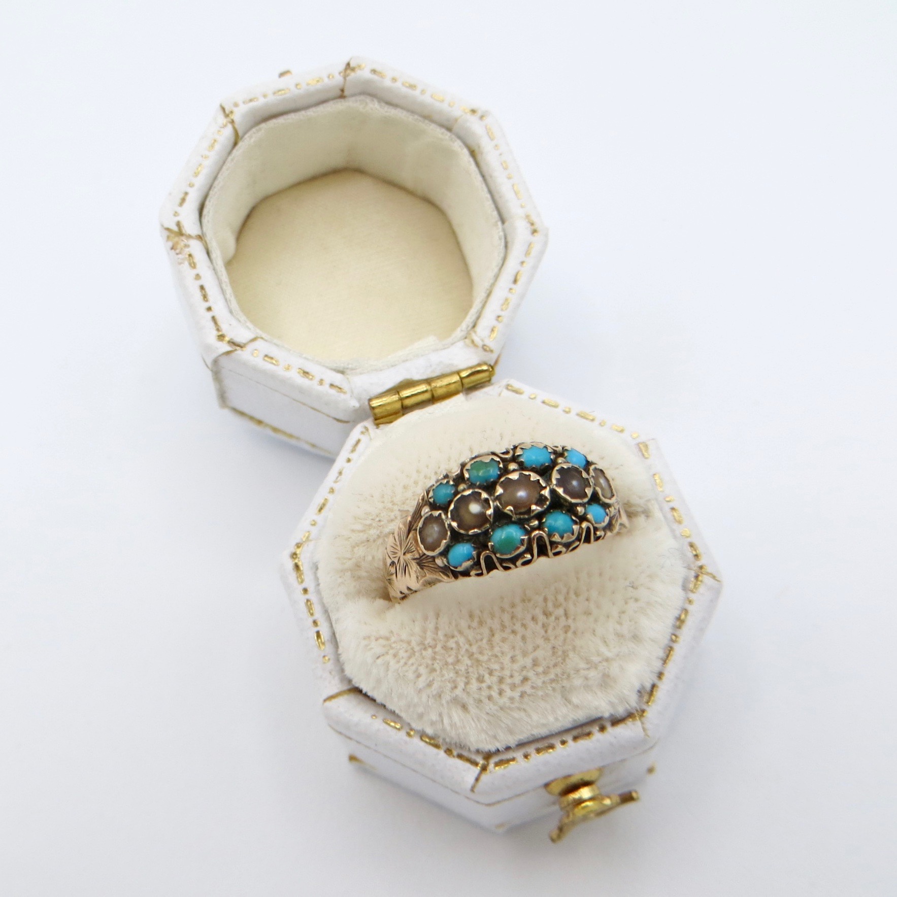 Victorian 9ct Pearl & Turquoise Band