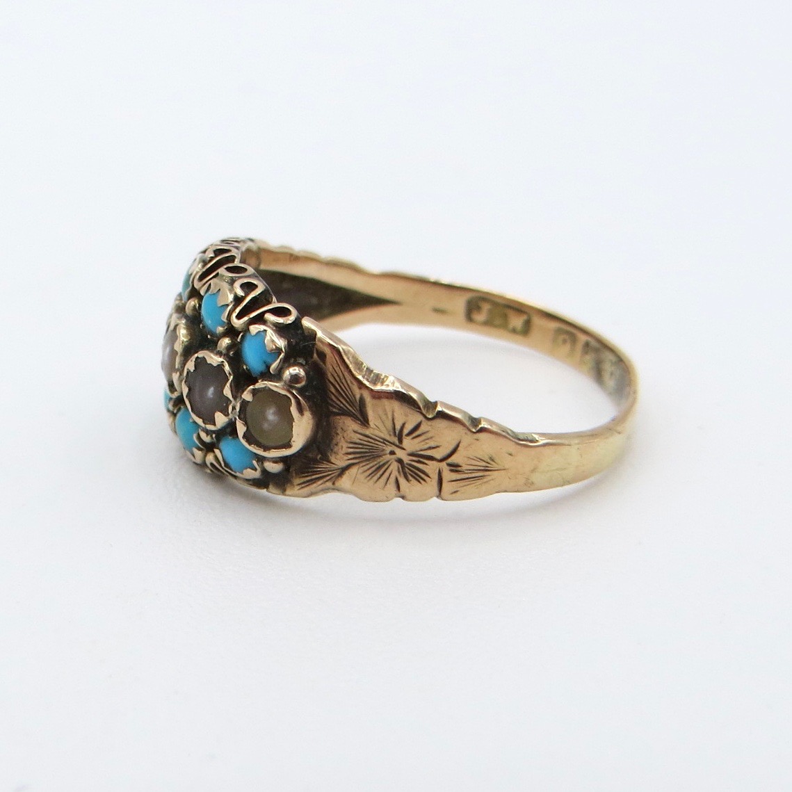 Victorian 9ct Pearl & Turquoise Band