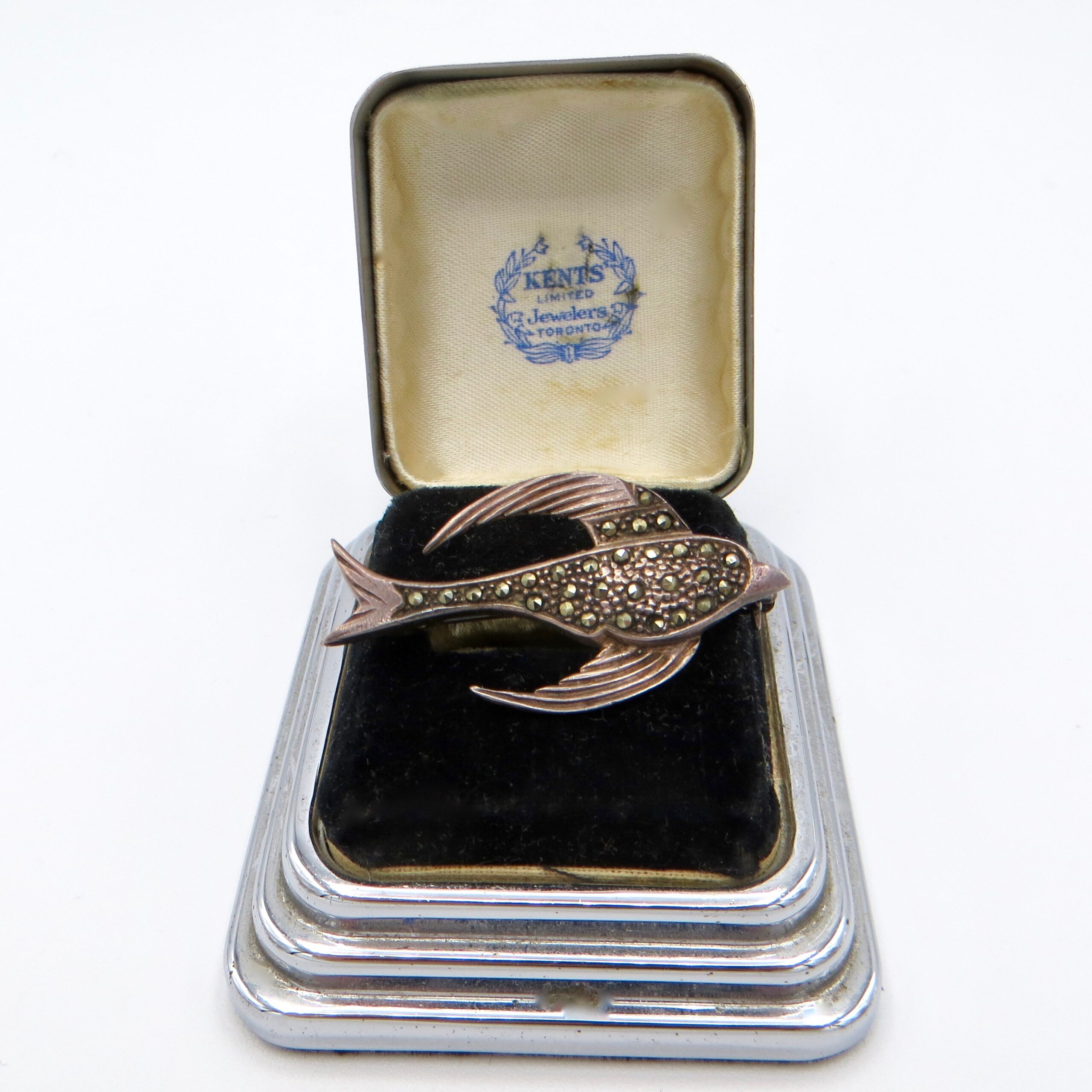 Sterling & Marcasite Bird Brooch