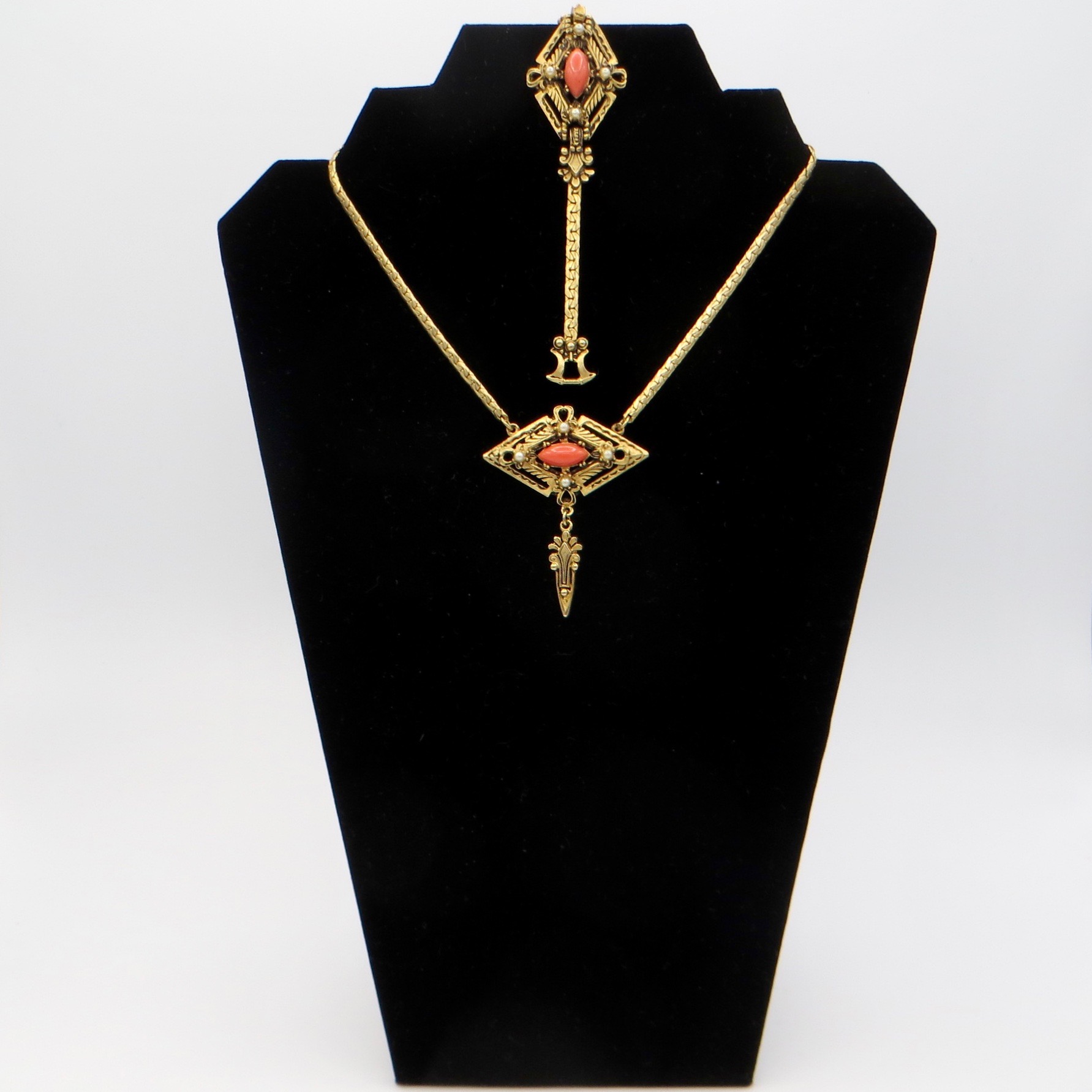 1950s Victorian Revival Necklace & Bracelet Set