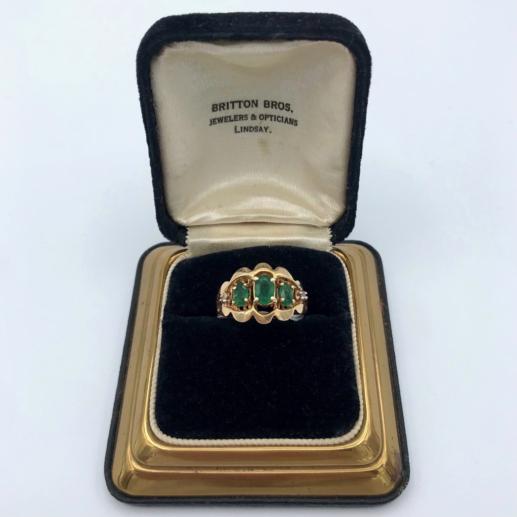14kt Gold, Emerald & Diamond Ring