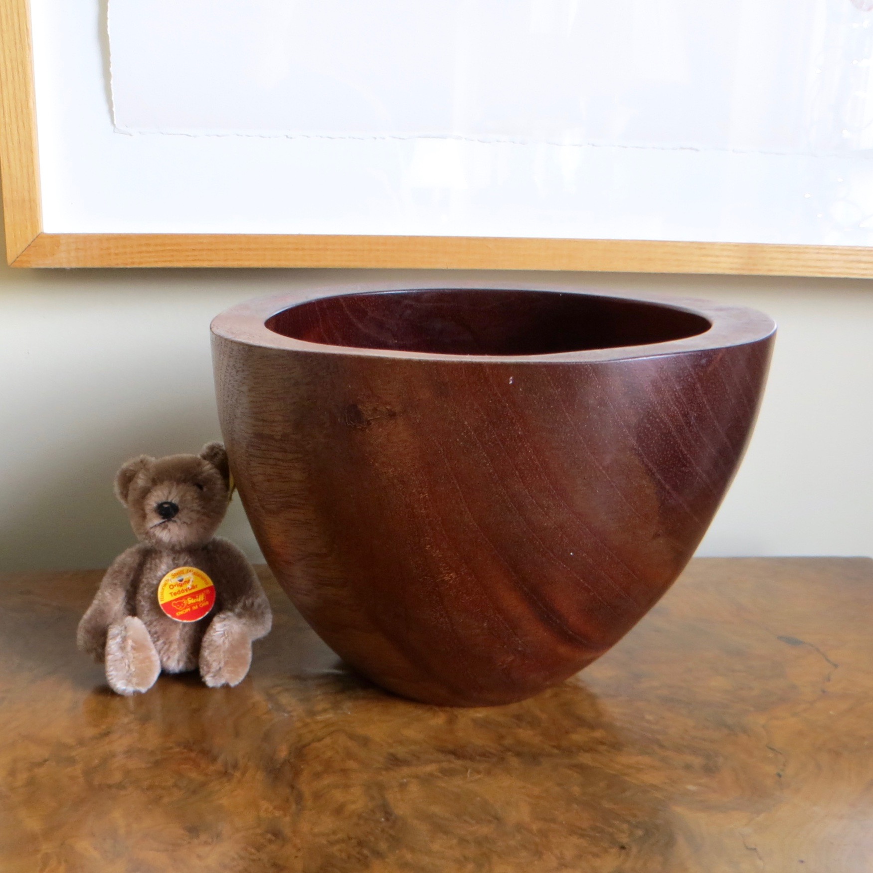 Hand-Carved Mahogany Bowl