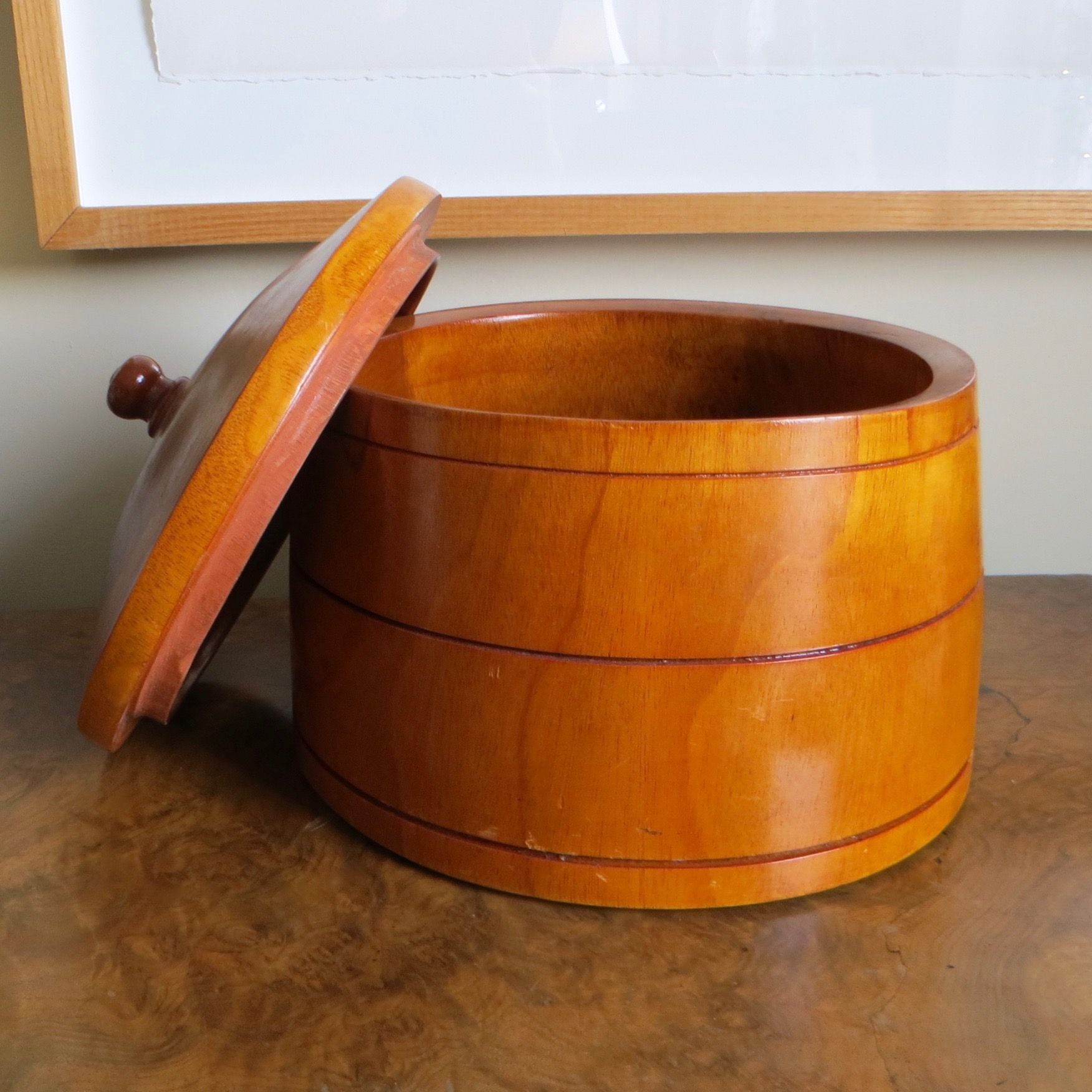 Turned Wood Container with Lid