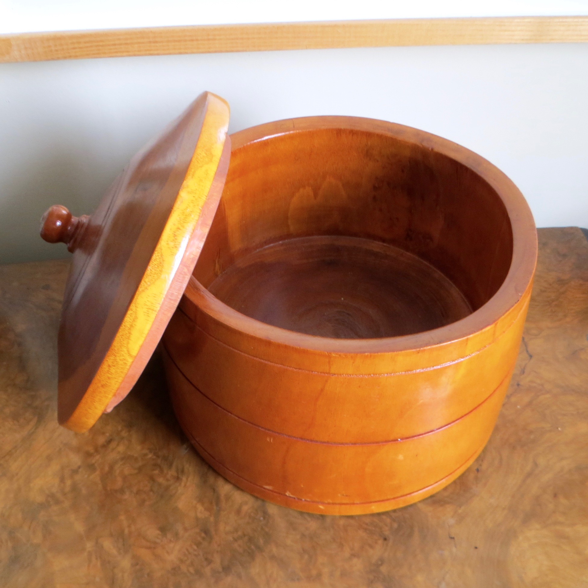 Turned Wood Container with Lid
