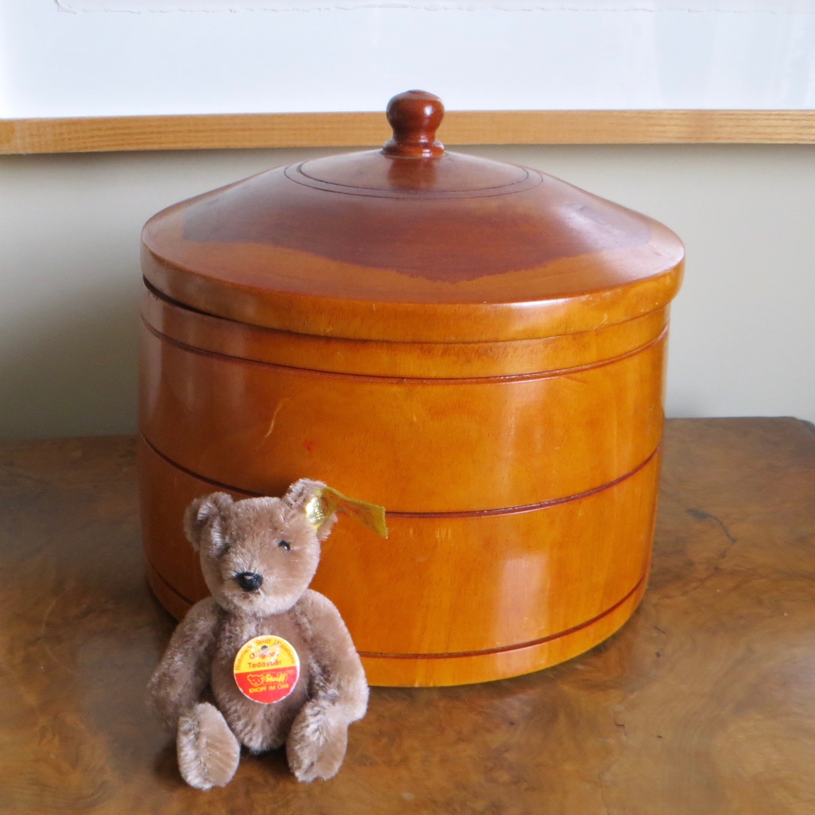 Turned Wood Container with Lid