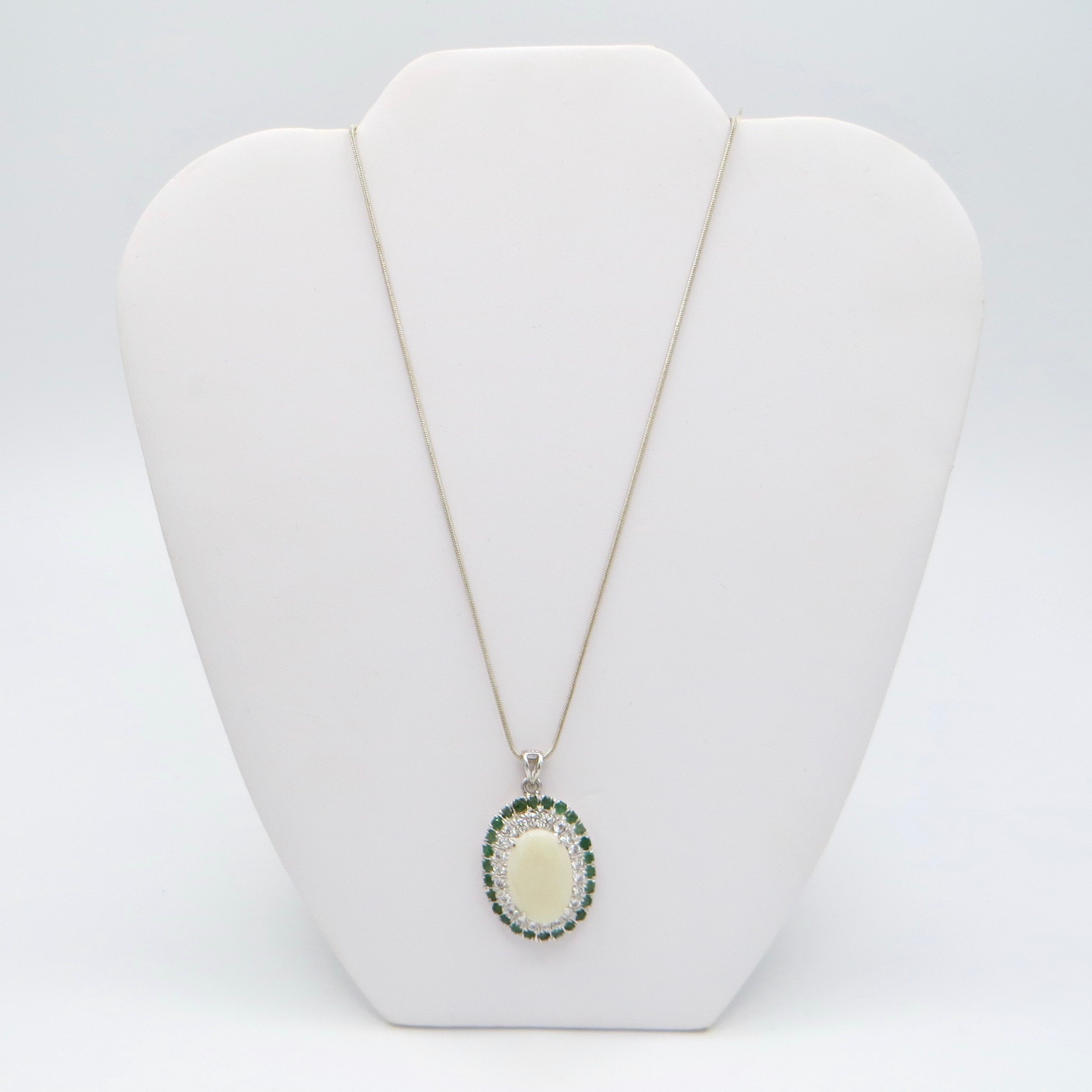 Sterling, Opal & Emerald Necklace