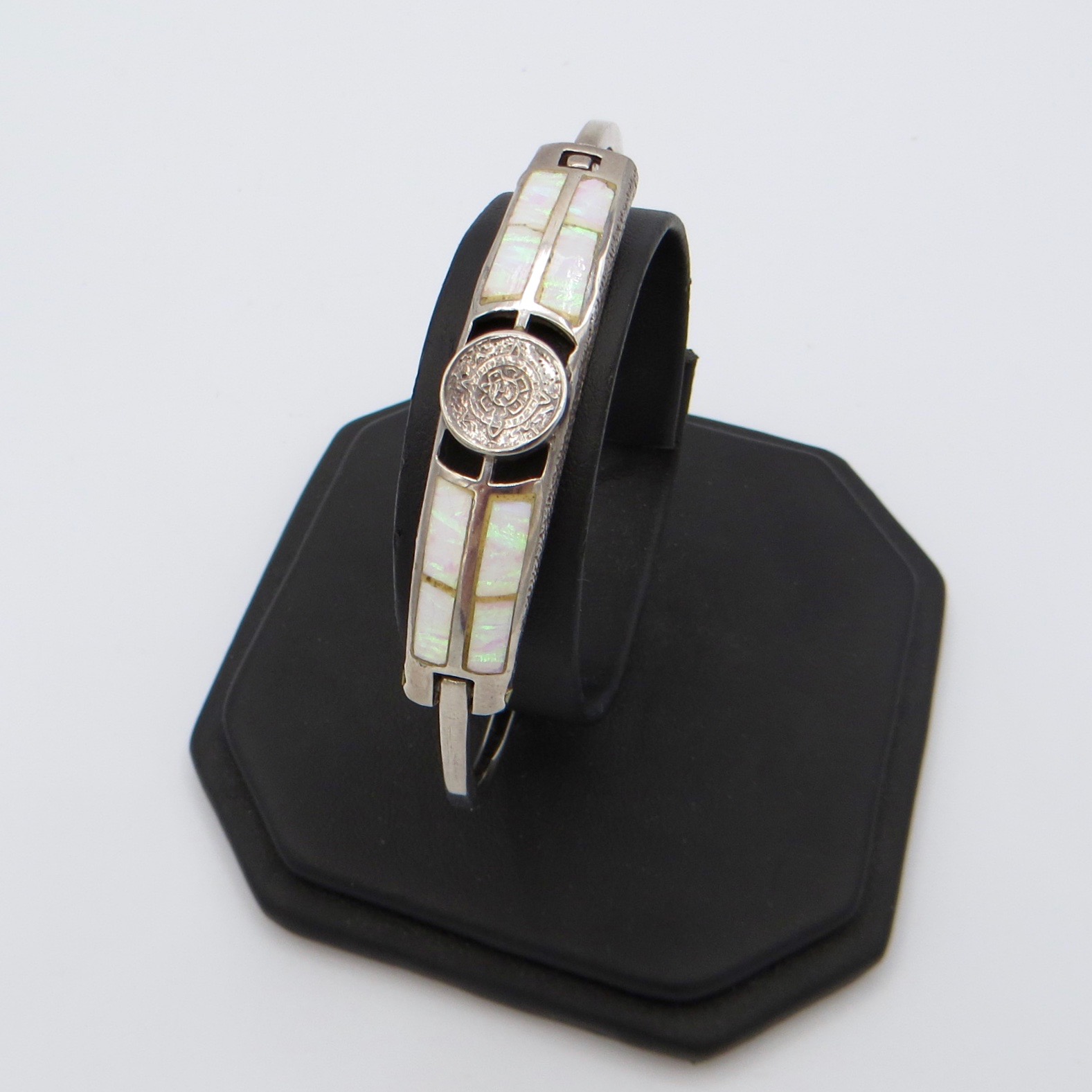 Sterling Silver & Opal Panel Bracelet