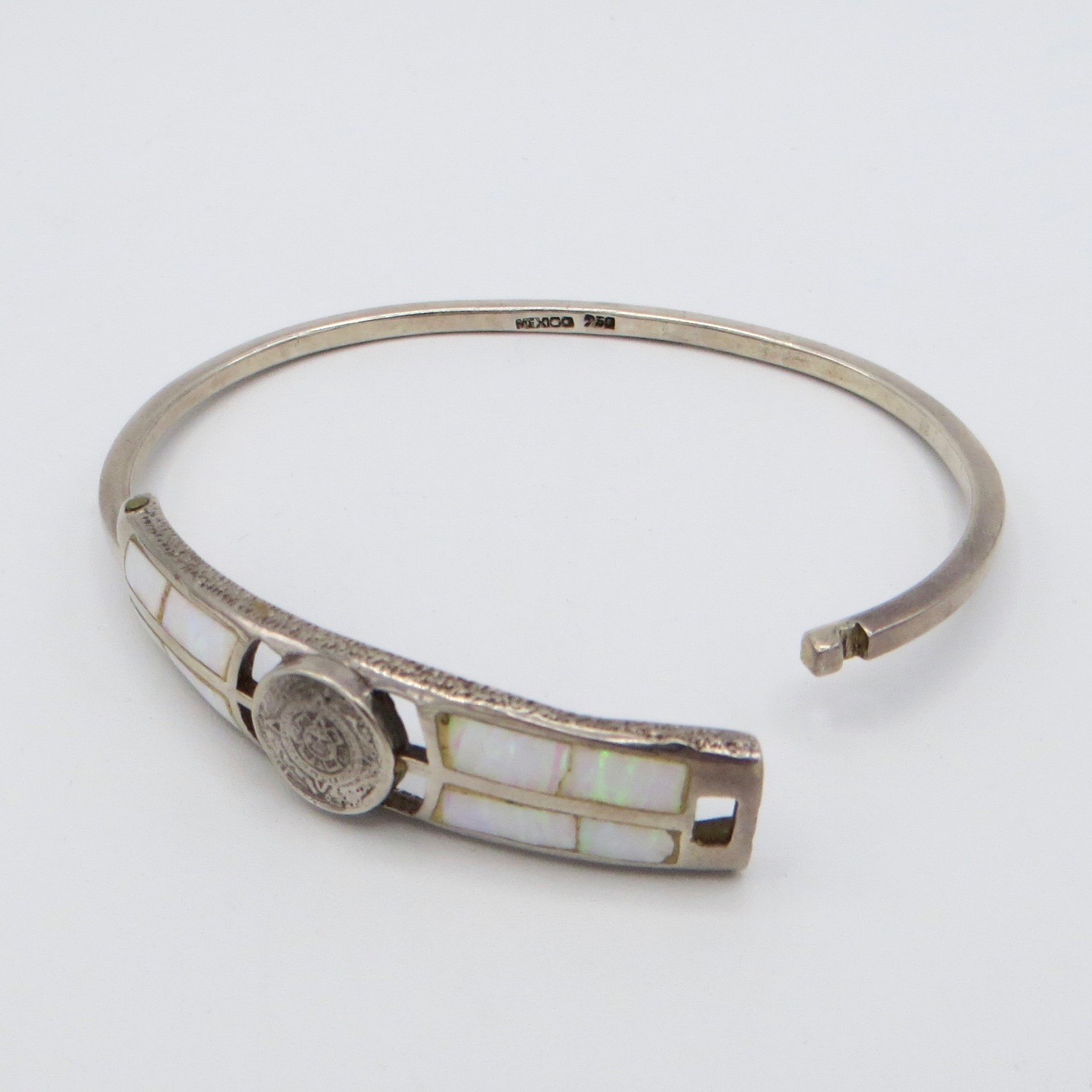 Sterling Silver & Opal Panel Bracelet