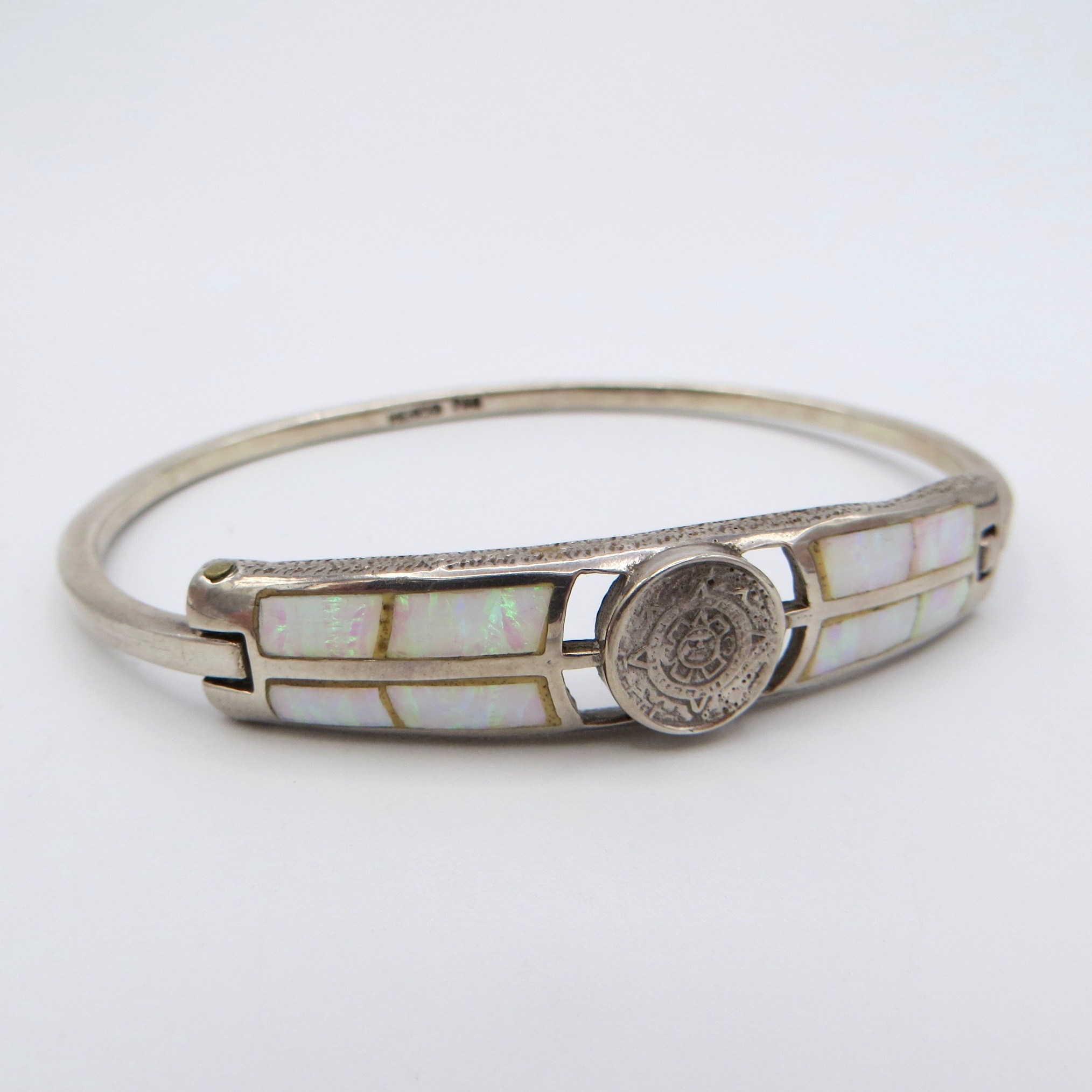 Sterling Silver & Opal Panel Bracelet