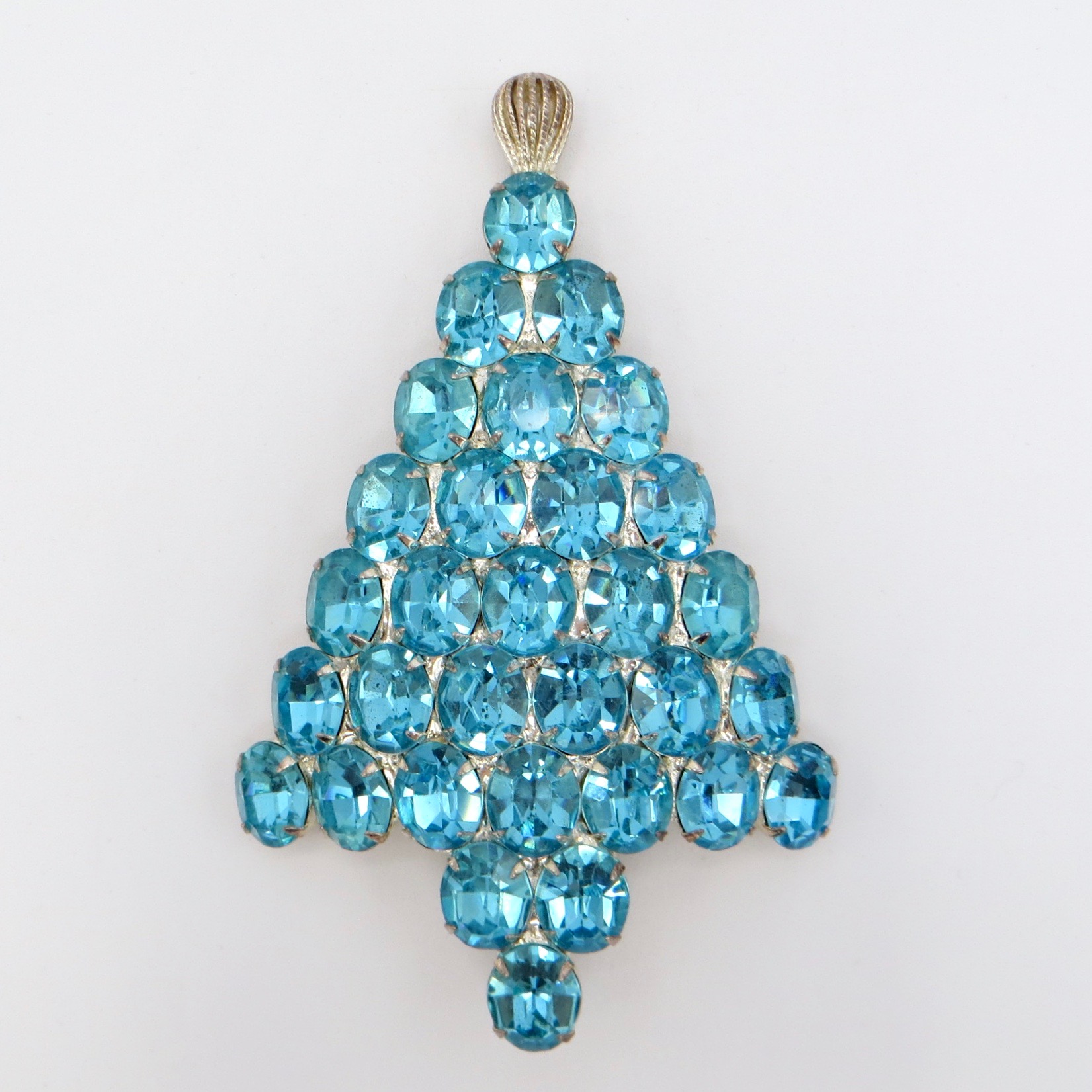 Attruia Blue Christmas Tree Brooch