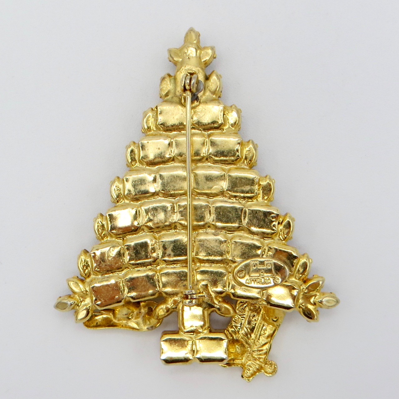 Attruia Western Themed Christmas Tree Brooch