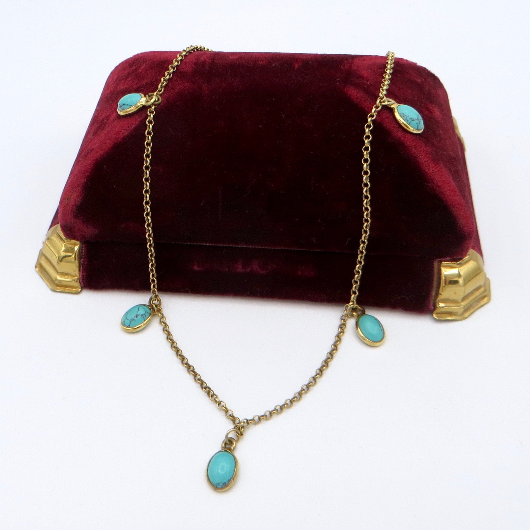 Sterling Gilt & Turquoise Necklace