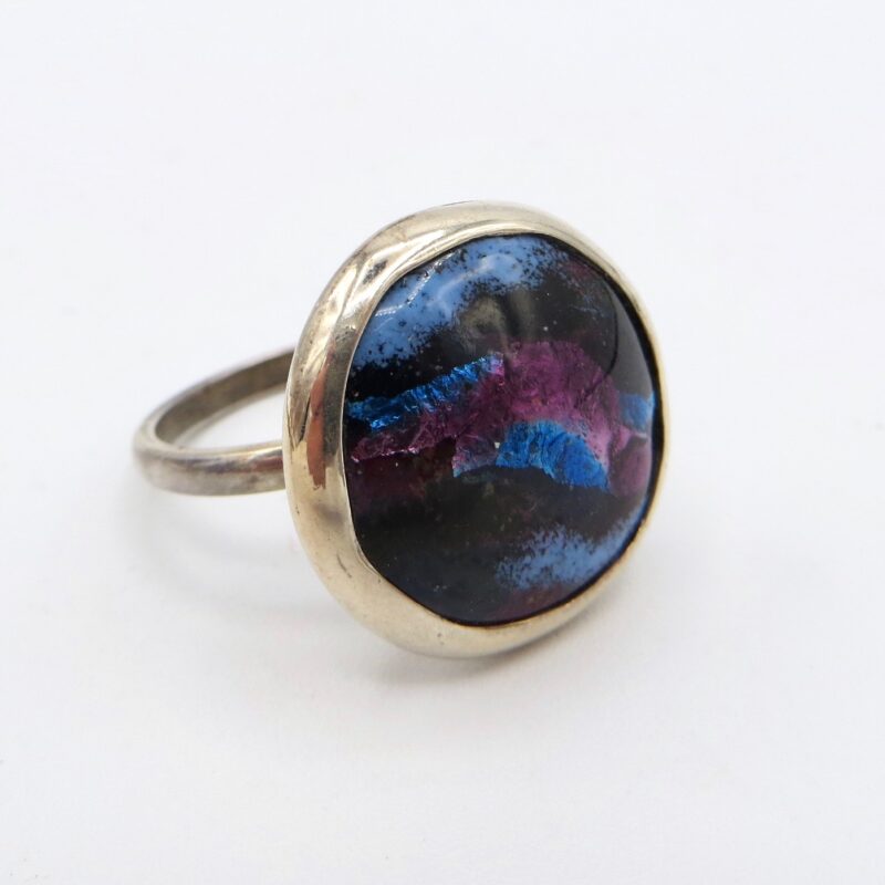 Silver and Murano Glass Ring