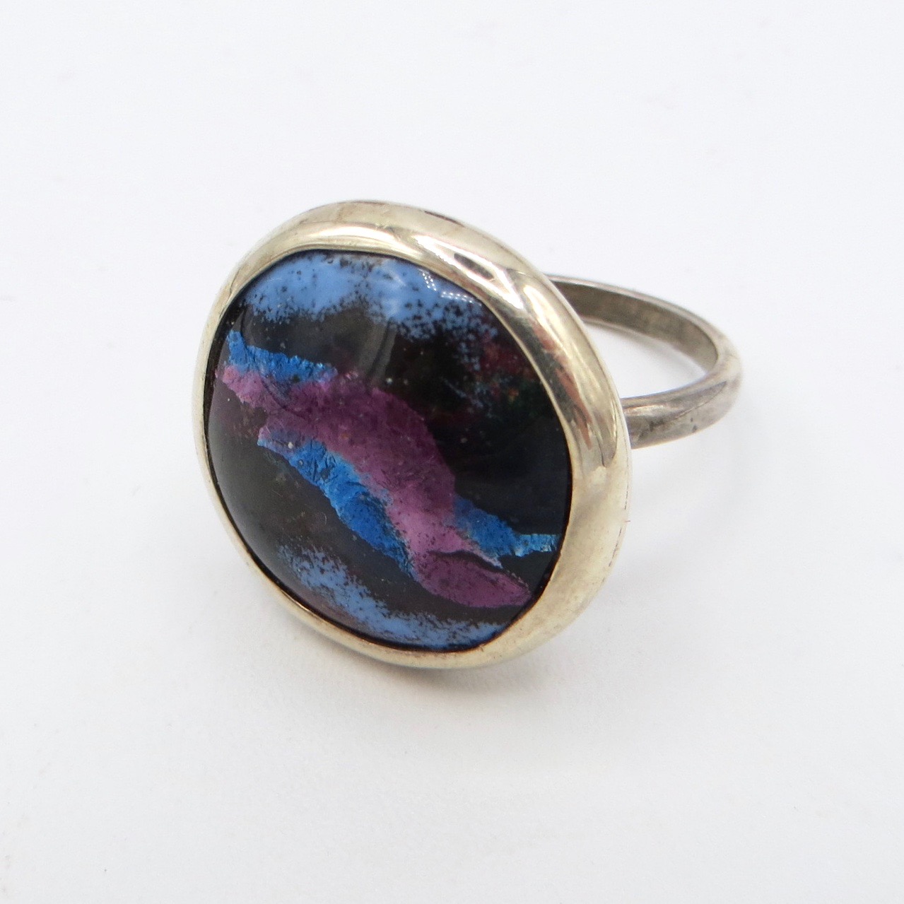 Silver and Murano Glass Ring