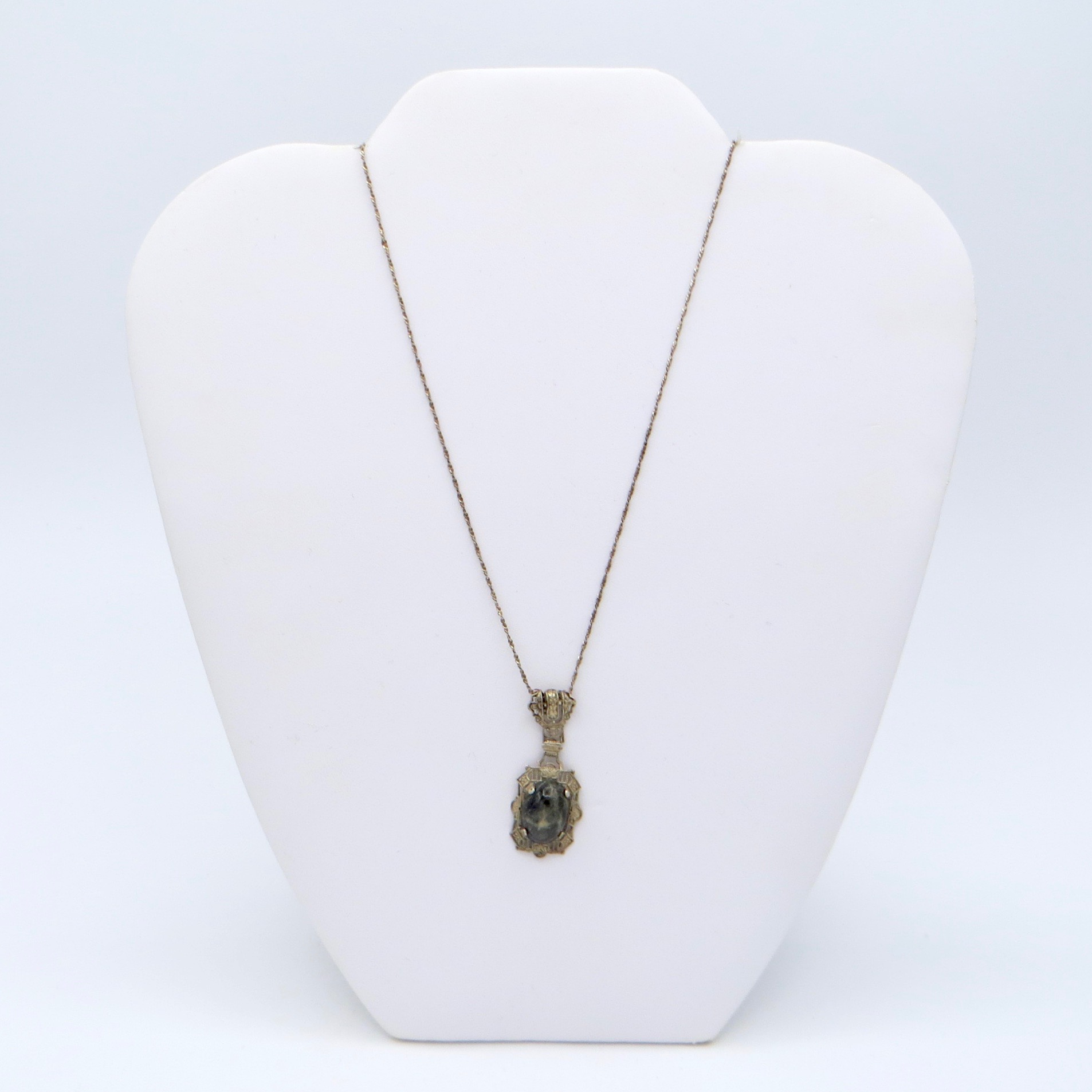 1920s Silver & Labradorite Necklace