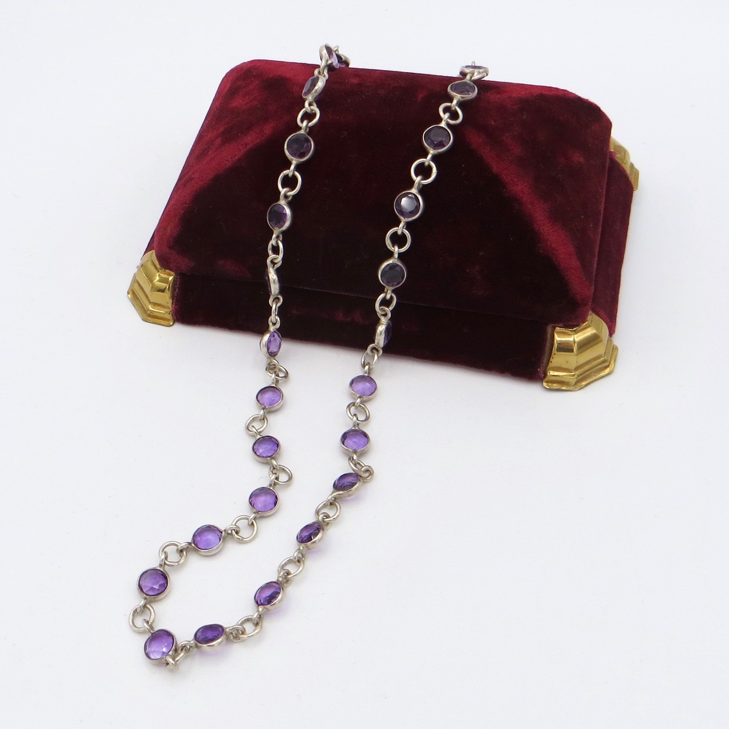 Silver & Faceted Amethyst Necklace