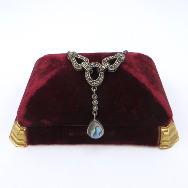 Sterling, Marcasite and Abalone Necklace