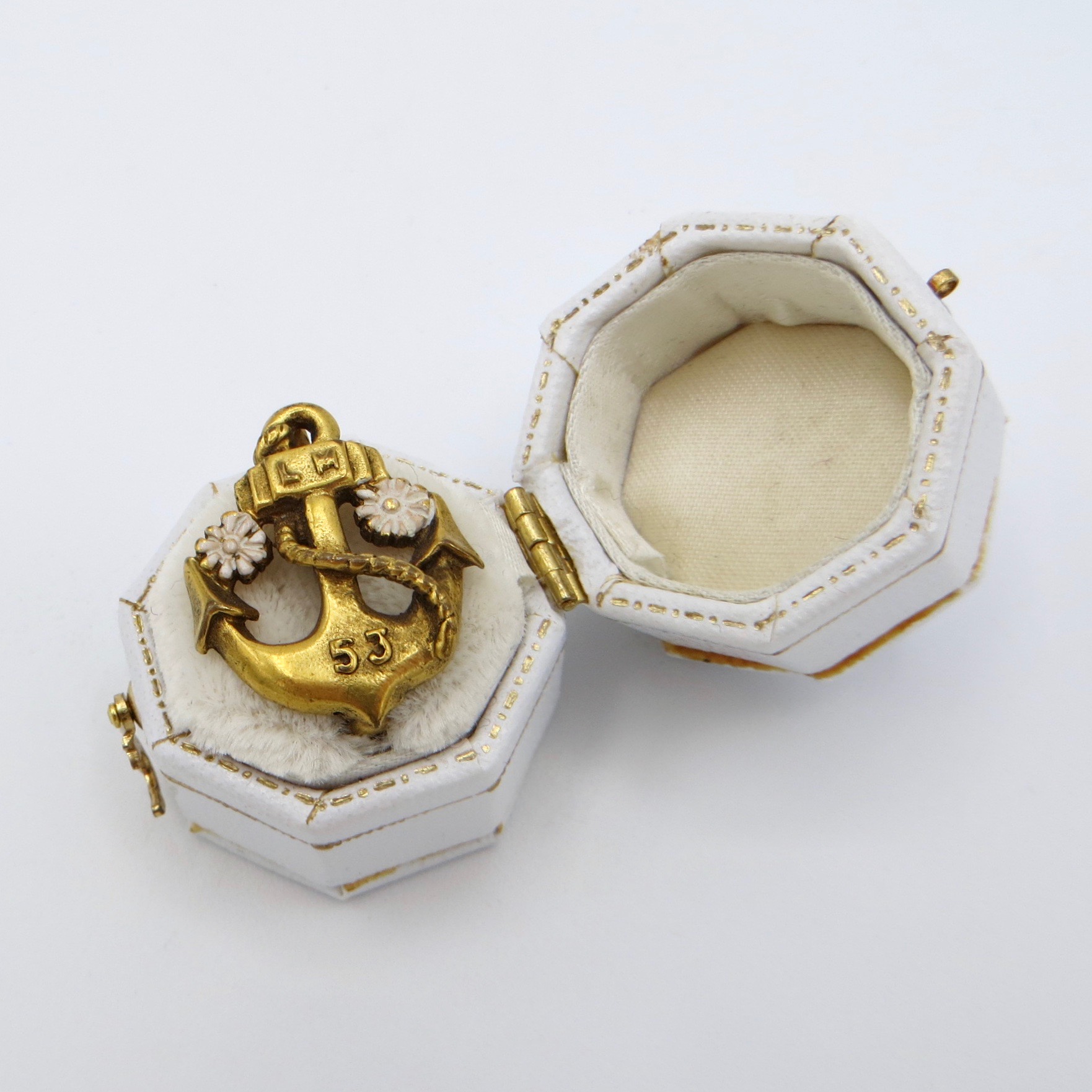 Vintage Enamel Anchor Brooch