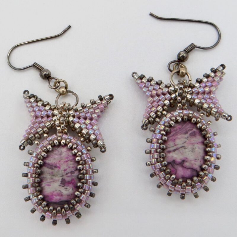 Purple Beaded Earrings