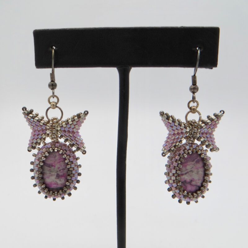 Purple Beaded Earrings