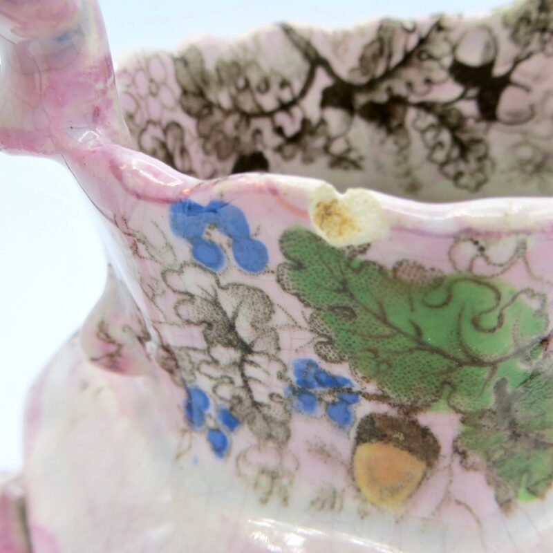 "Our Bread Untaxed" Pink Lustre Jug