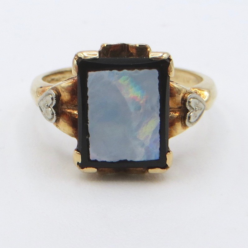 10kt Opal Panel Ring