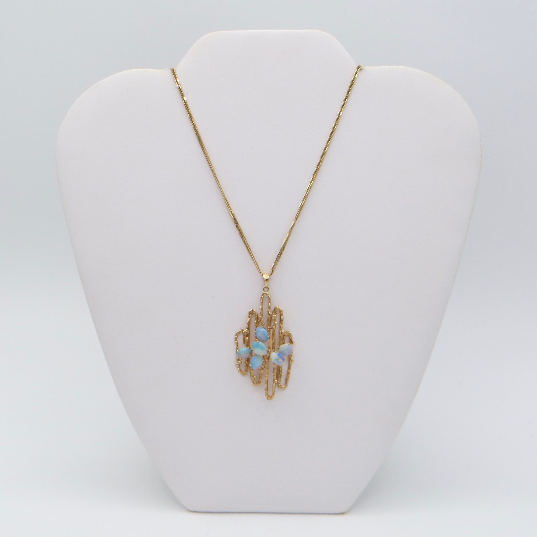 14kt Gold and Opal Pendant on 10kt Chain