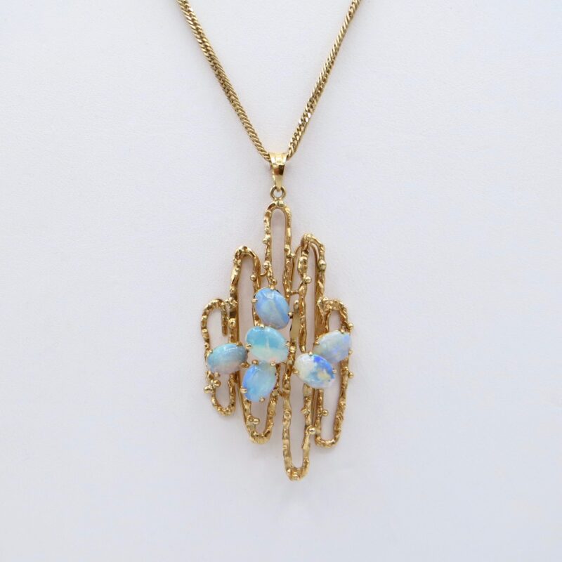 14kt Gold and Opal Pendant on 10kt Chain