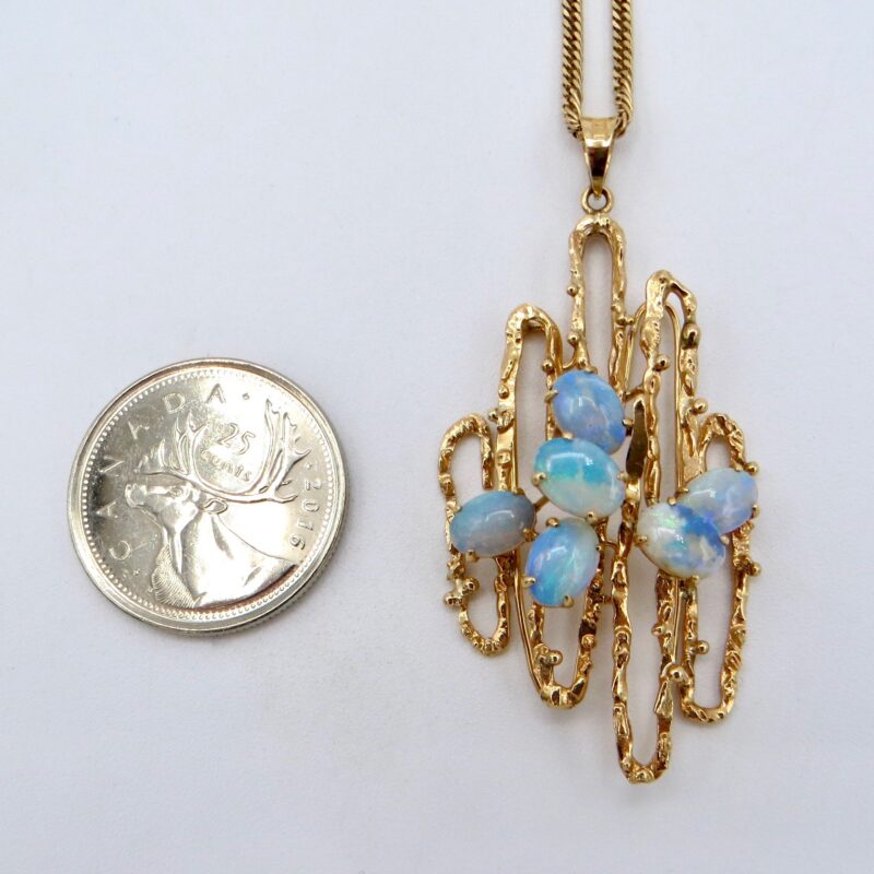 14kt Gold and Opal Pendant on 10kt Chain