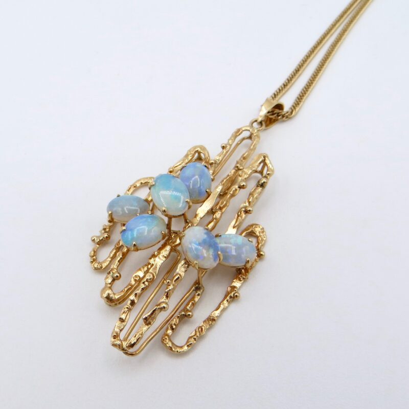 14kt Gold and Opal Pendant on 10kt Chain