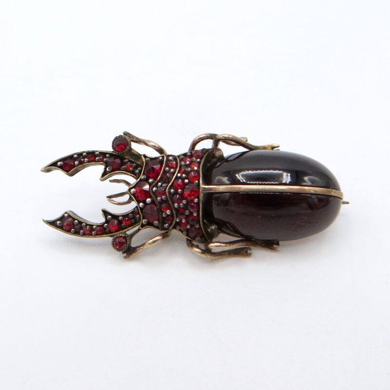Victorian Garnet Beetle Brooch