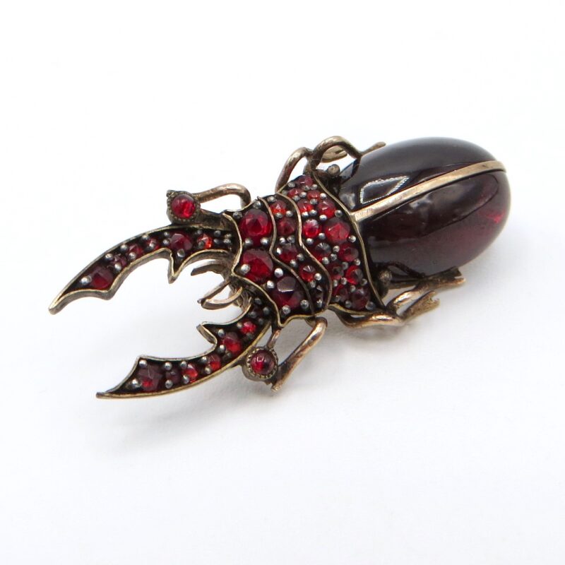 Victorian Garnet Beetle Brooch