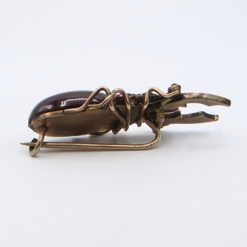 Victorian Garnet Beetle Brooch