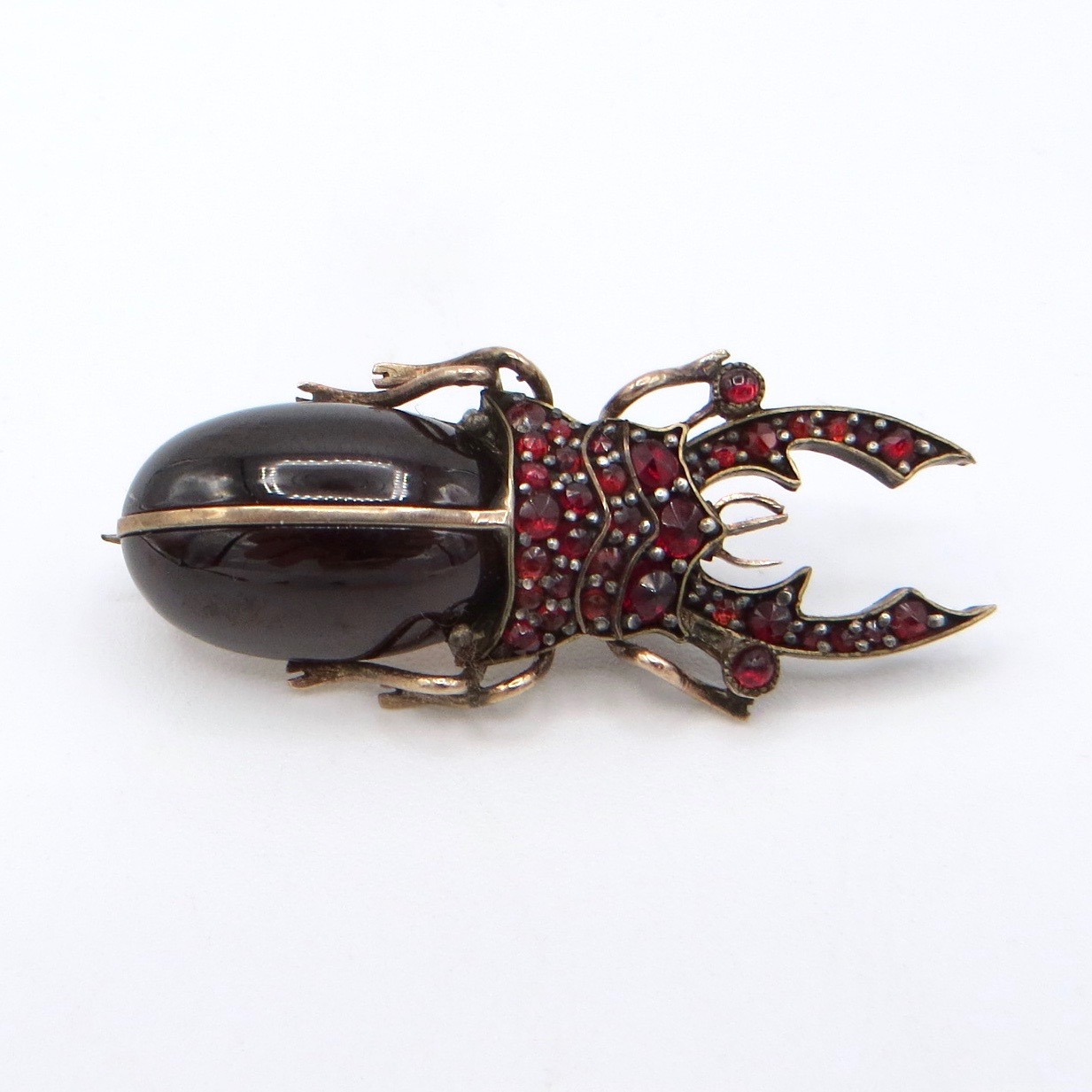 Victorian Garnet Beetle Brooch