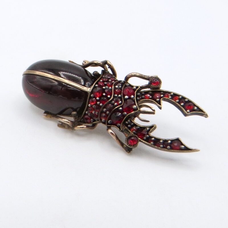 Victorian Garnet Beetle Brooch