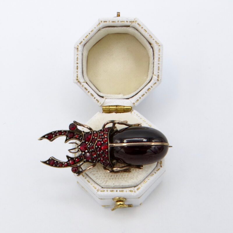 Victorian Garnet Beetle Brooch