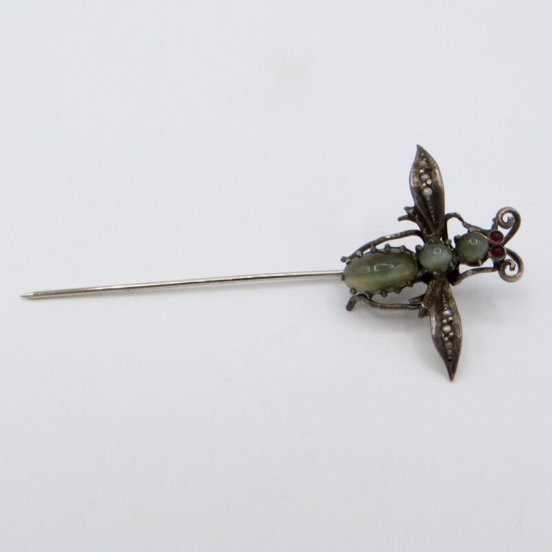 Cat's Eye Insect Brooch