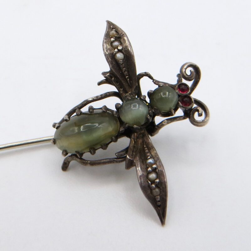 Cat's Eye Insect Brooch