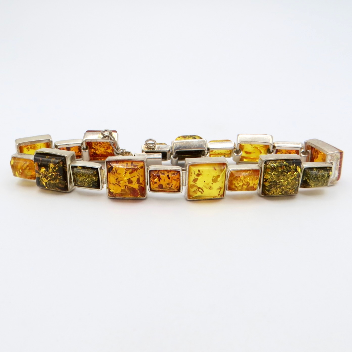 Sterling Silver and Amber Bracelet